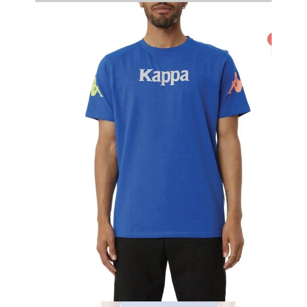 Kappa Authentic Paroo Men's Blue White Graphic Short Sleeve T-Shirt Size XL